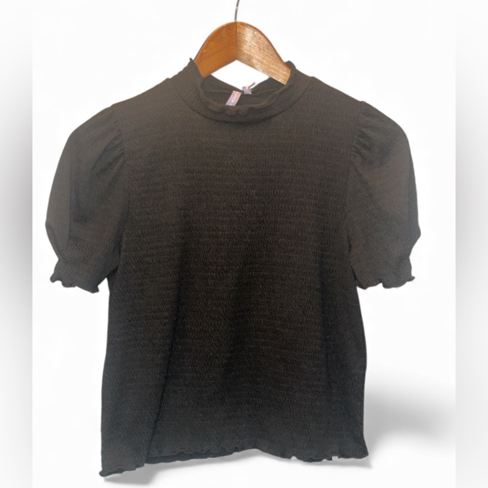Elegant Black Puff Sleeve Blouse